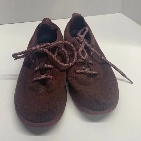 Allbirds Women's Wool Runners Burgundy Red Lace Up Wool Running Sneakers Shoes 9 - Picture 8 of 8